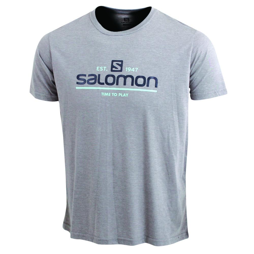 Salomon Singapore Mens T-shirts - TIME TO PLAY SS M Grey | 45927-WASG